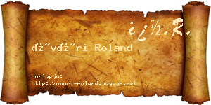 Óvári Roland névjegykártya